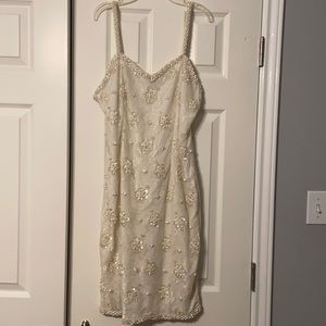 Lace and Pearl Vintage Mini Dress